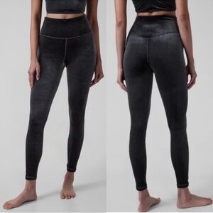 ATHLETA Elation Ultra High Rise Tight Black Velvet Size Small